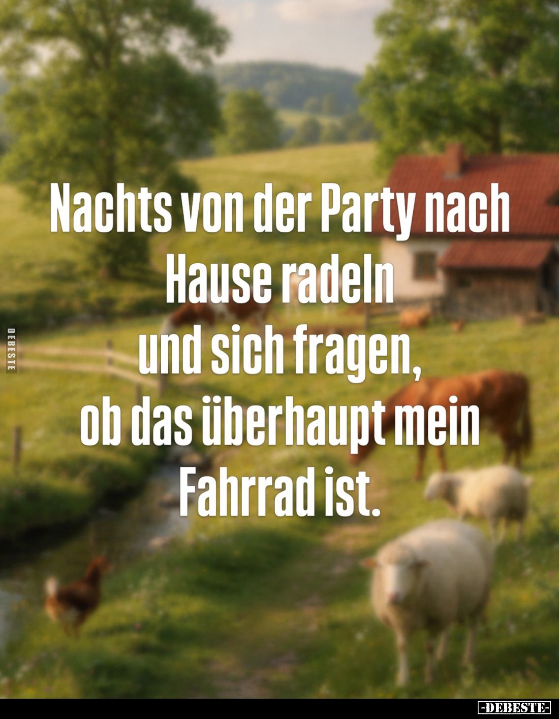 Nachts von der Party nach Hause radeln und sich fragen, ob das überhaupt mein Fahrrad ist.
