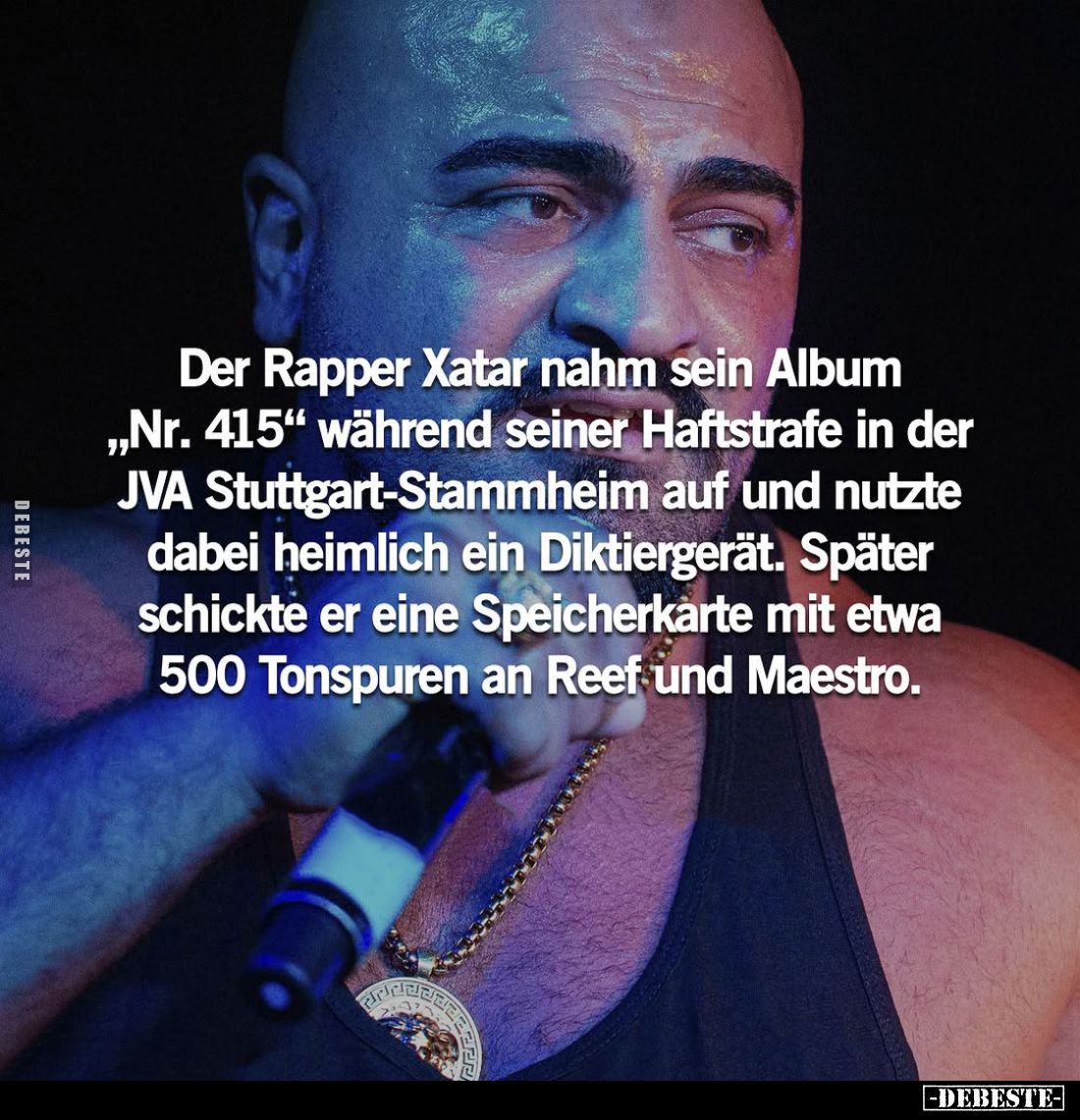 Der Rapper Xatar nahm sein Album "Nr. 415“ während seiner Haftstrafe in der JVA Stuttgart-Stammheim auf und nutzte dabei...