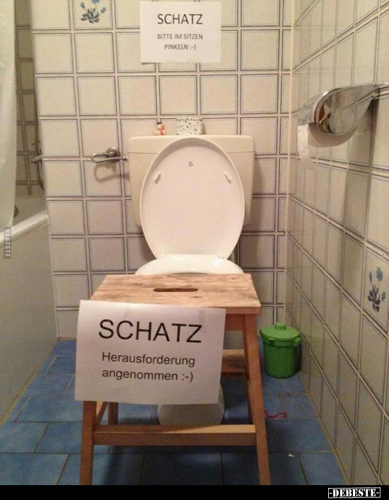 SCHATZ Bitte im Sitzen pinkeln.. - Lustige Bilder | DEBESTE.de