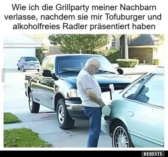 Grillparty, Nachbarn, Radler