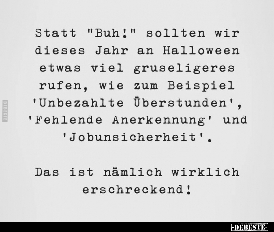 Statt "Buh!" sollten wir dieses Jahr an Halloween etwas.. - Lustige Bilder | DEBESTE.de