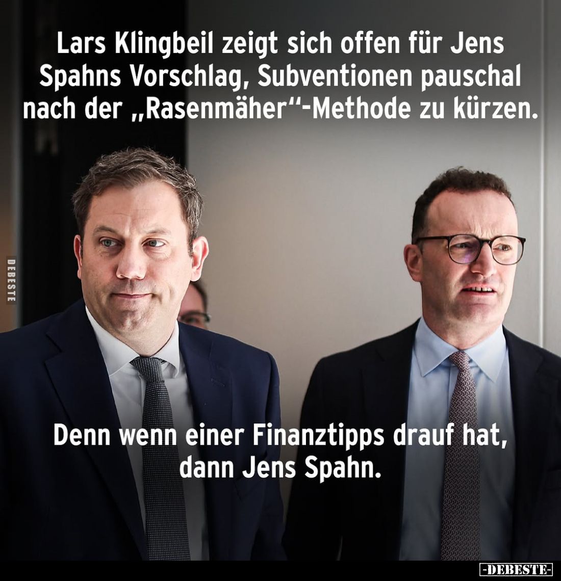 Lars Klingbeil zeigt sich offen für Jens Spahns Vorschlag, Subventionen pauschal nach der „Rasenmäher“-Methode zu kürzen.
De...