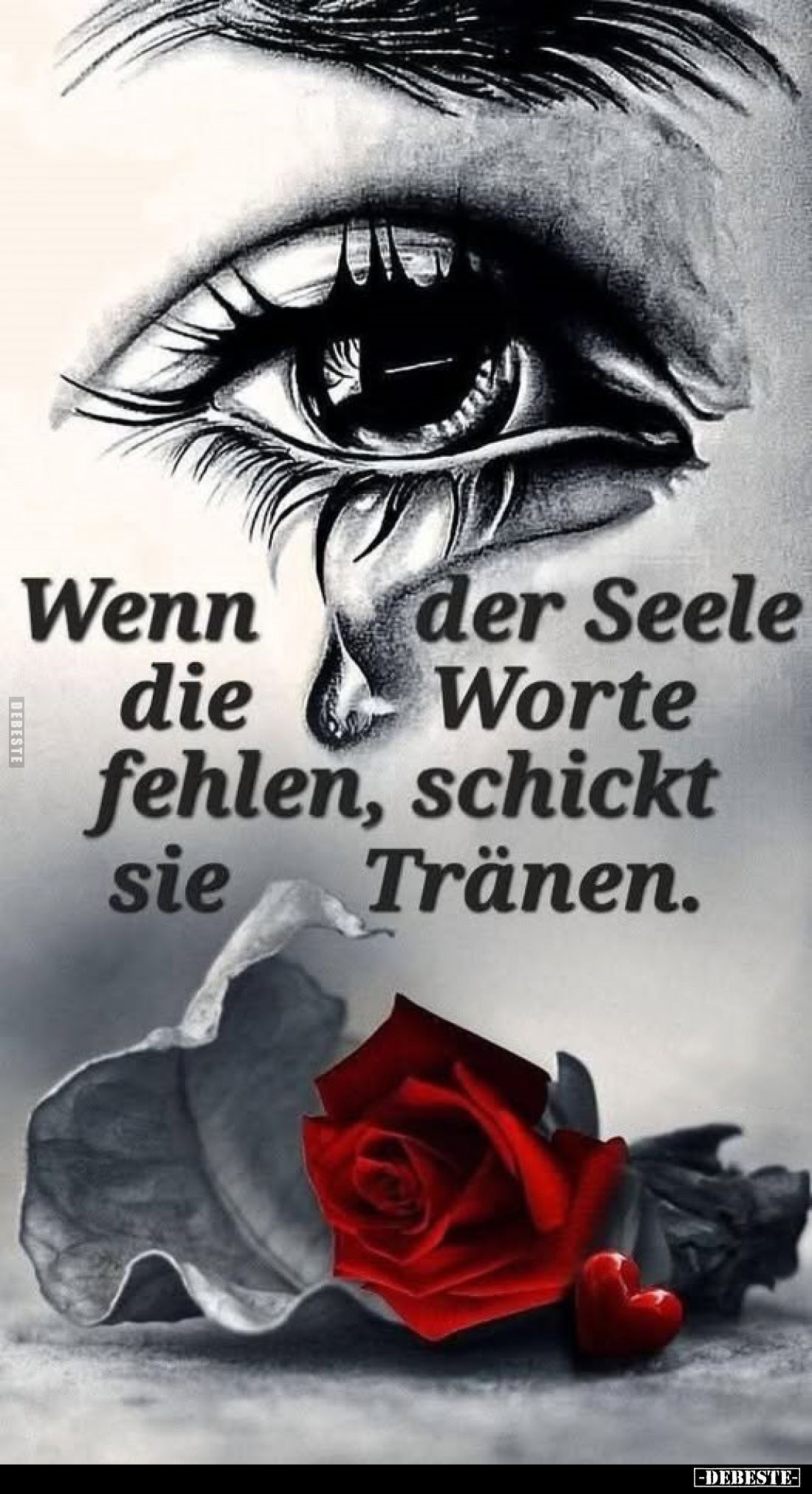 Wenn der Seele die Worte fehlen, schickt sie Tränen.