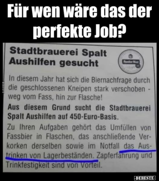 Für wen wäre das der perfekte Job?.. - Lustige Bilder | DEBESTE.de