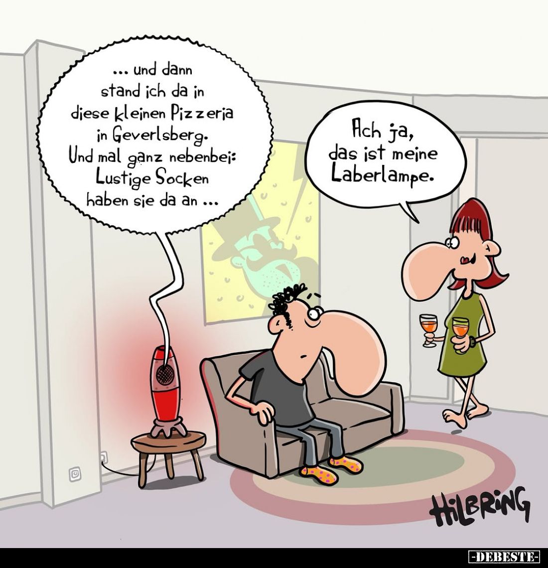 ... und dann stand ich da in diese kleinen Pizzeria in Gevelsberg. Und mal ganz nebenbei: Lustige Socken haben sie da an...
...