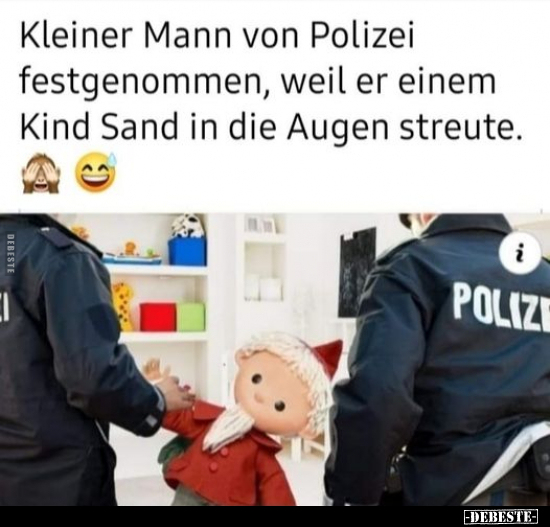 Kleiner Mann von Polizei festgenommen, weil er einem Kind.. - Lustige Bilder | DEBESTE.de