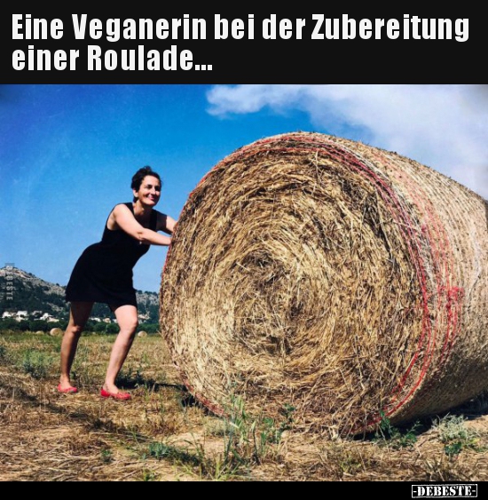 Eine Veganerin bei der Zubereitung einer Roulade... - Lustige Bilder | DEBESTE.de