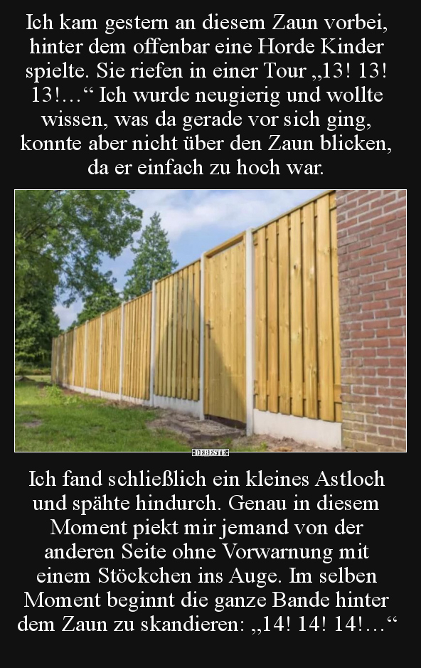 Ich kam gestern an diesem Zaun vorbei, hinter dem offenbar.. - Lustige Bilder | DEBESTE.de