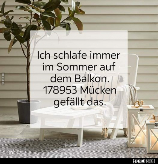 Ich schlafe immer im Sommer auf dem Balkon.. - Lustige Bilder | DEBESTE.de