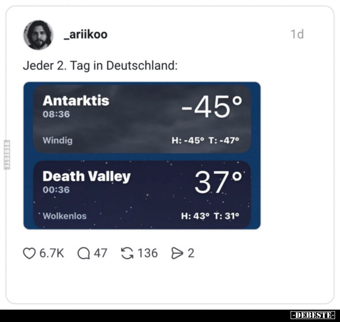Jeder 2. Tag in Deutschland: