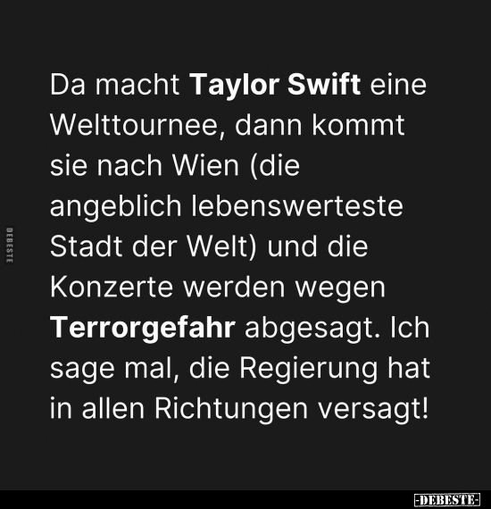 Da macht Taylor Swift eine Welttournee, dann kommt sie nach.. - Lustige Bilder | DEBESTE.de