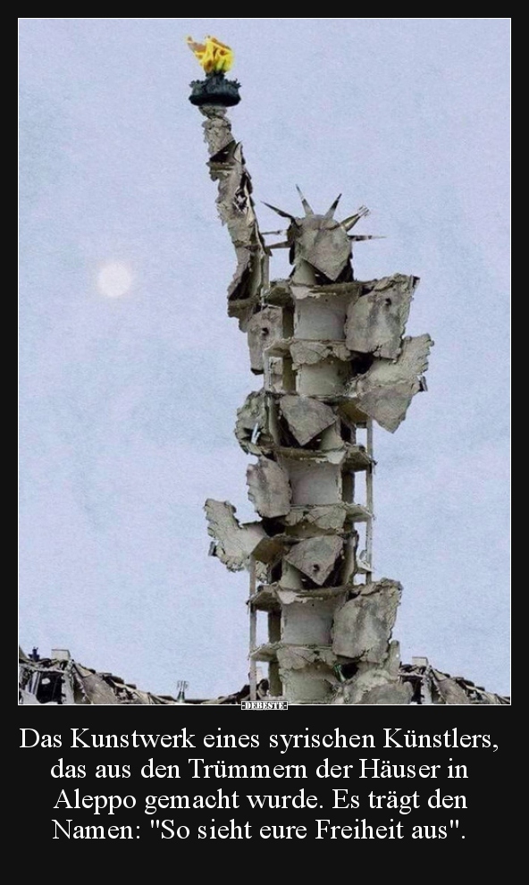 Das Kunstwerk eines syrischen Künstlers, das aus den..