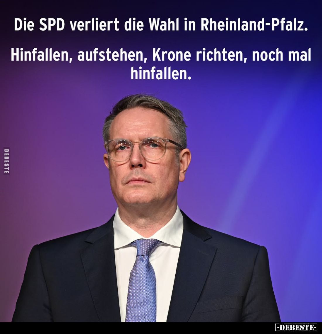 Die SPD verliert die Wahl in Rheinland-Pfalz.
Hinfallen, aufstehen, Krone richten, noch mal hinfallen.