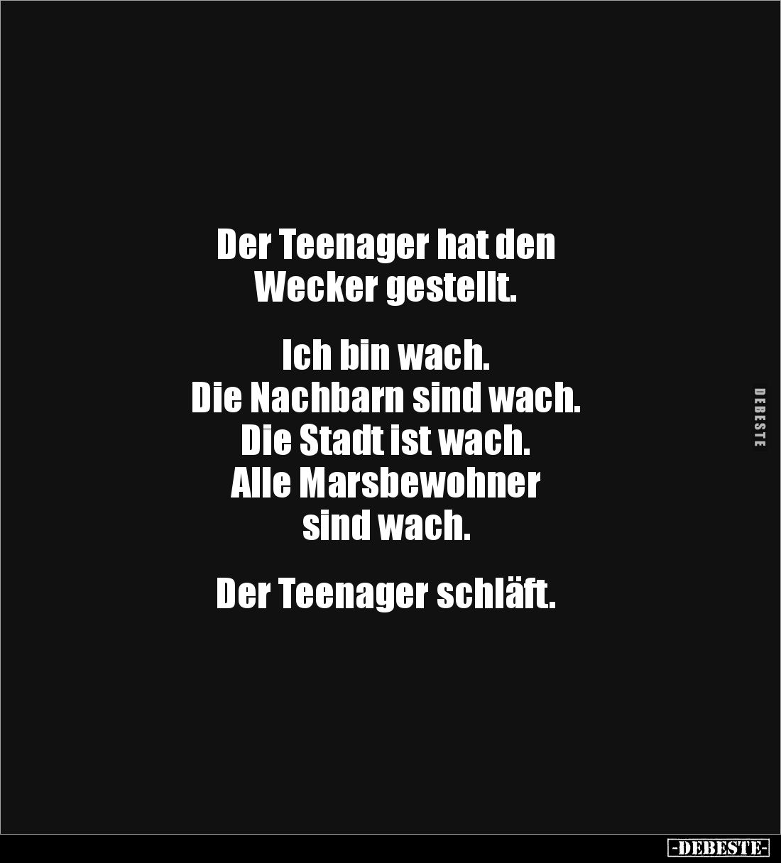 Der Teenager hat den Wecker gestellt.... - Lustige Bilder | DEBESTE.de