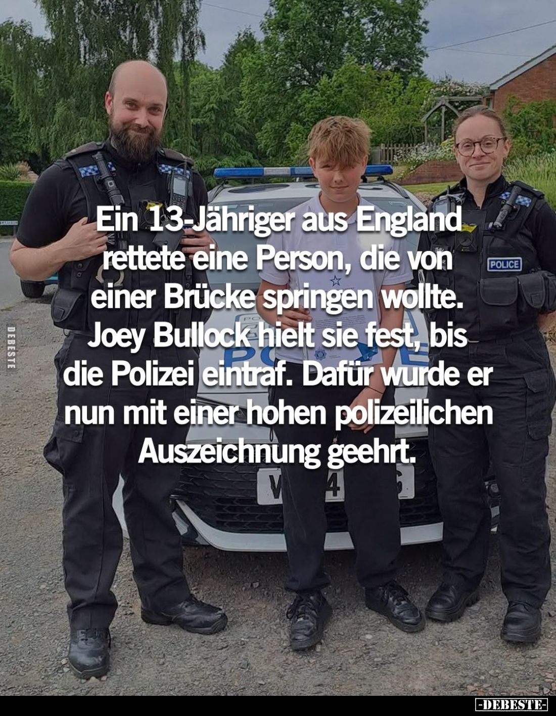 Ein 13-Jähriger aus England rettete eine Person, die von.. - Lustige Bilder | DEBESTE.de