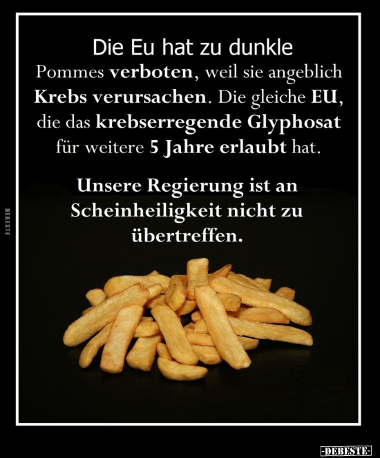 Die Eu hat zu dunkle Pommes verboten.. - Lustige Bilder | DEBESTE.de