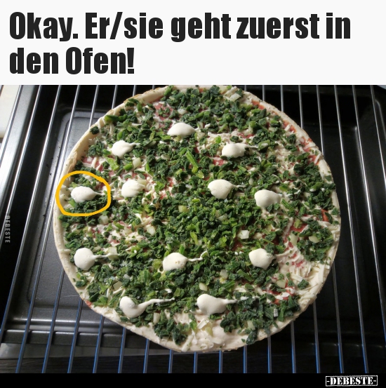 Okay. Er/sie geht zuerst in den Ofen!.. - Lustige Bilder | DEBESTE.de