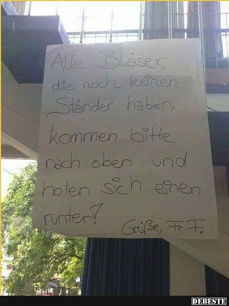 Alle Bläser, die noch keinen..