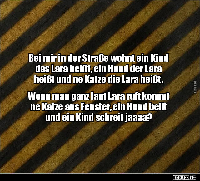 Bei mir in der Straße wohnt ein Kind das Lara heißt.. - Lustige Bilder | DEBESTE.de