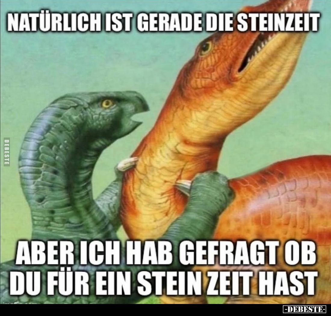 Natürlich ist gerade die Steinzeit
aber ich hab gefragt ob du für ein Stein Zeit hast.