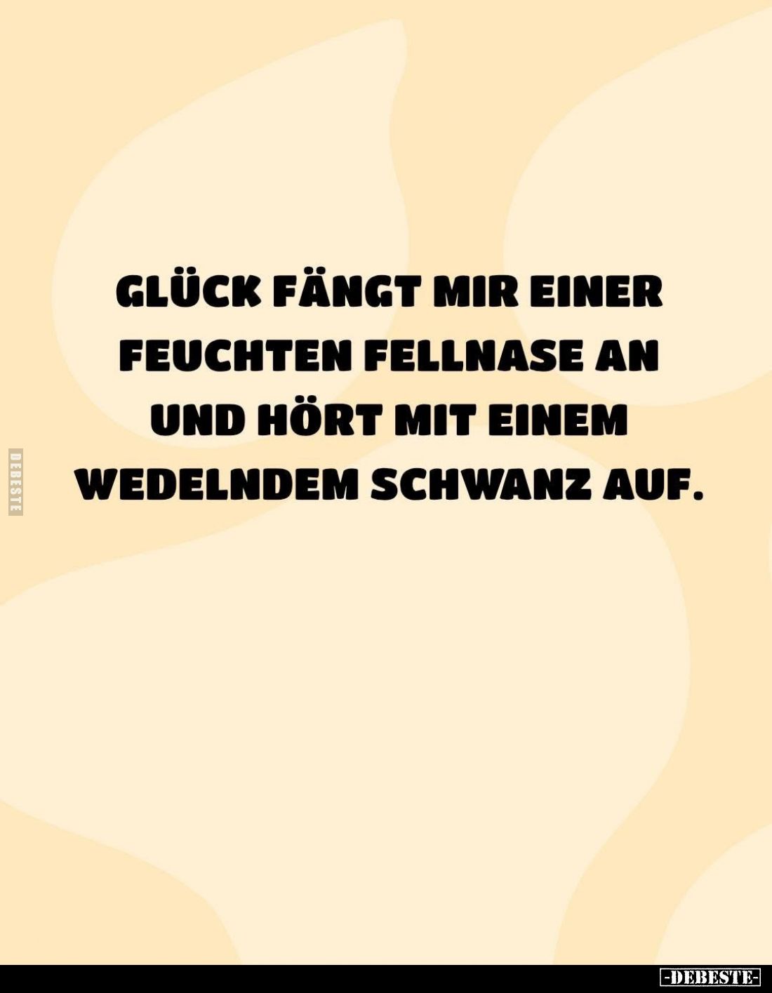 Glück fängt mir einer feuchten Fellnase an und hört mit einem wedelndem Schwanz auf.