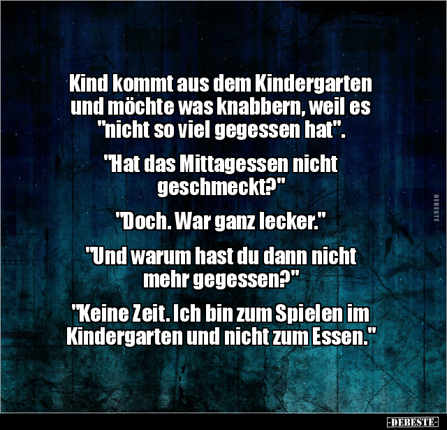 Kind kommt aus dem Kindergarten und möchte was knabbern.. - Lustige Bilder | DEBESTE.de