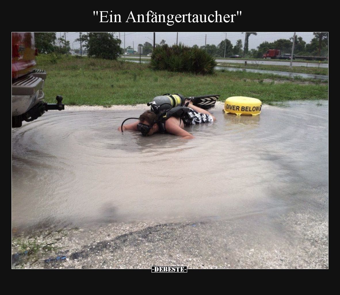 Ein Anfängertaucher