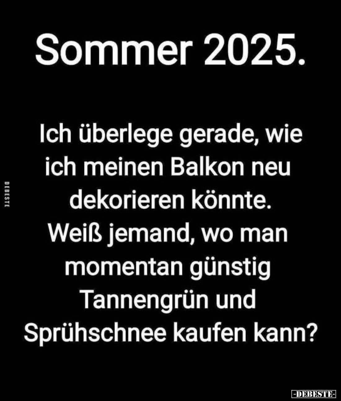 Sommer 2025.
Ich überlege gerade, wie ich meinen Balkon neu dekorieren könnte. Weiß jemand, wo man momentan günstig Tannengr...