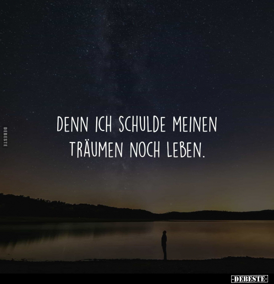 Denn ich schulde meinen Träumen noch leben.