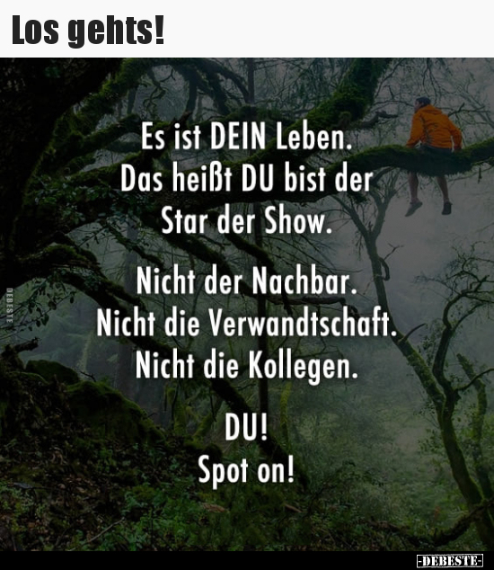 Es ist DEIN Leben. Das heißt DU bist der Star der Show... - Lustige Bilder | DEBESTE.de