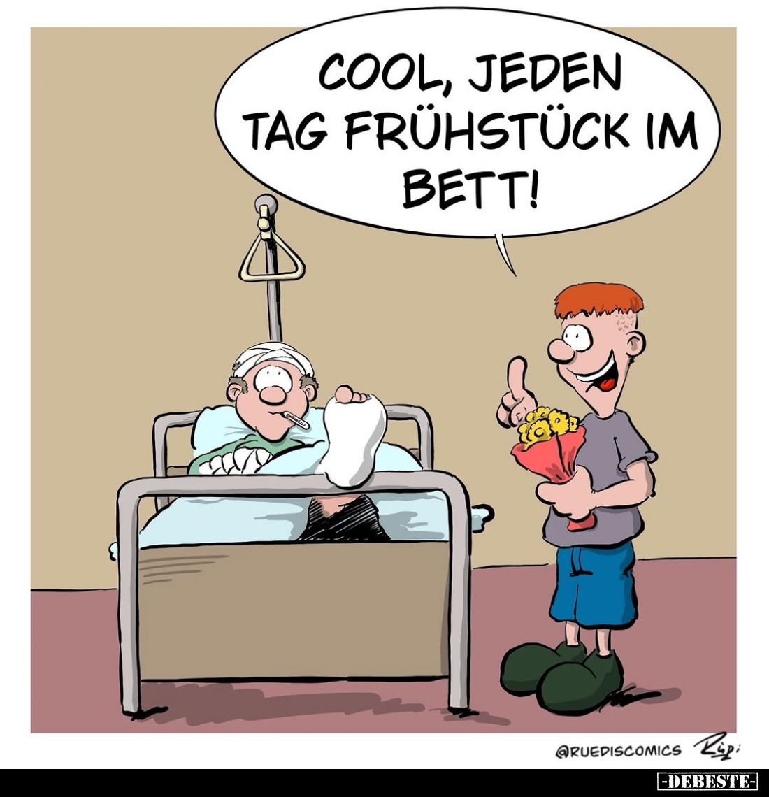 Cool, jeden Tag Frühstück im Bett!