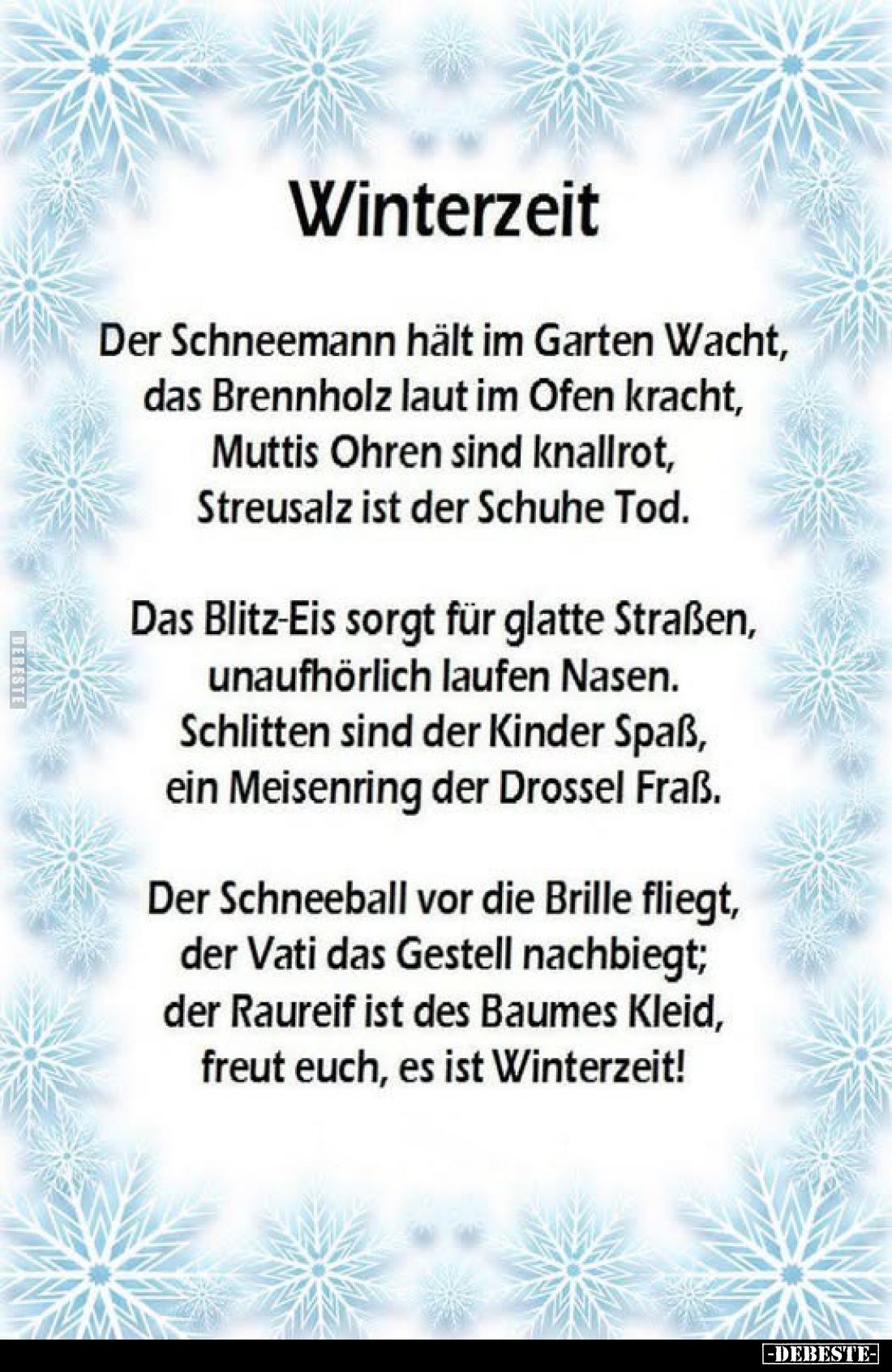 Winterzeit - Der Schneemann hält im Garten Wacht, das.. - Lustige Bilder | DEBESTE.de