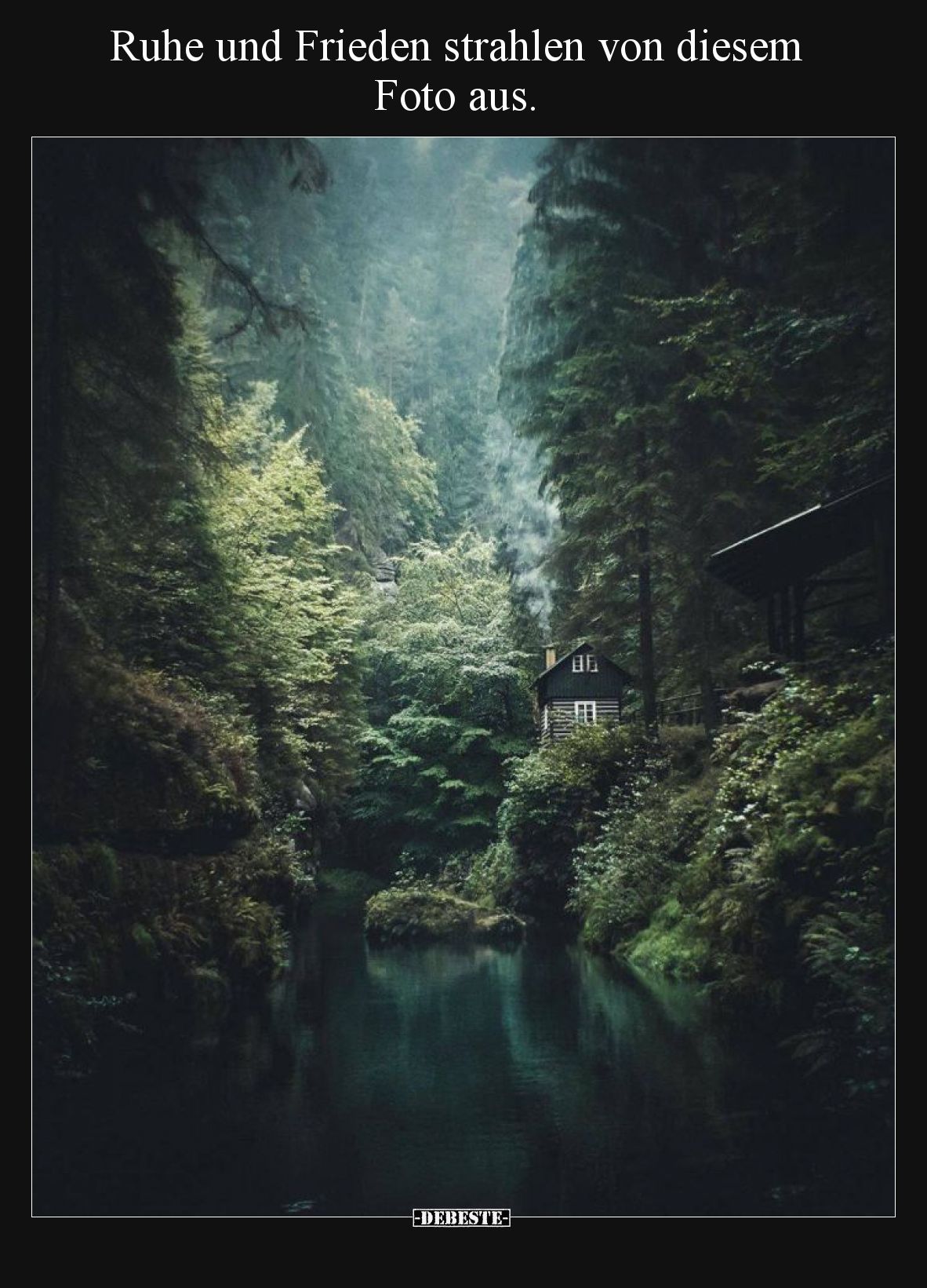 Ruhe und Frieden strahlen von diesem Foto aus.