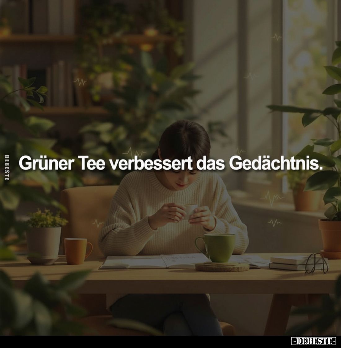 Grüner Tee verbessert das Gedächtnis.