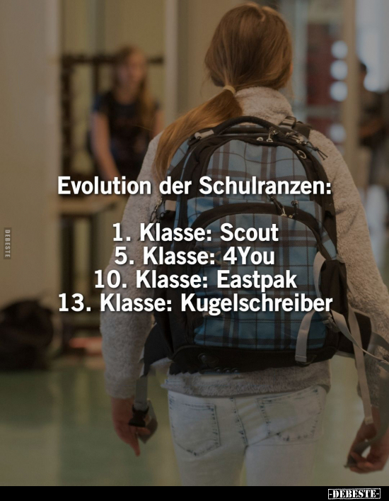 Evolution der Schulranzen:.. - Lustige Bilder | DEBESTE.de