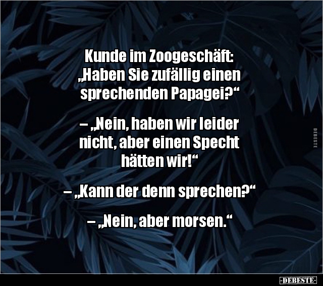 Kunde im Zoogeschäft: "Haben Sie zufällig einen.." - Lustige Bilder | DEBESTE.de