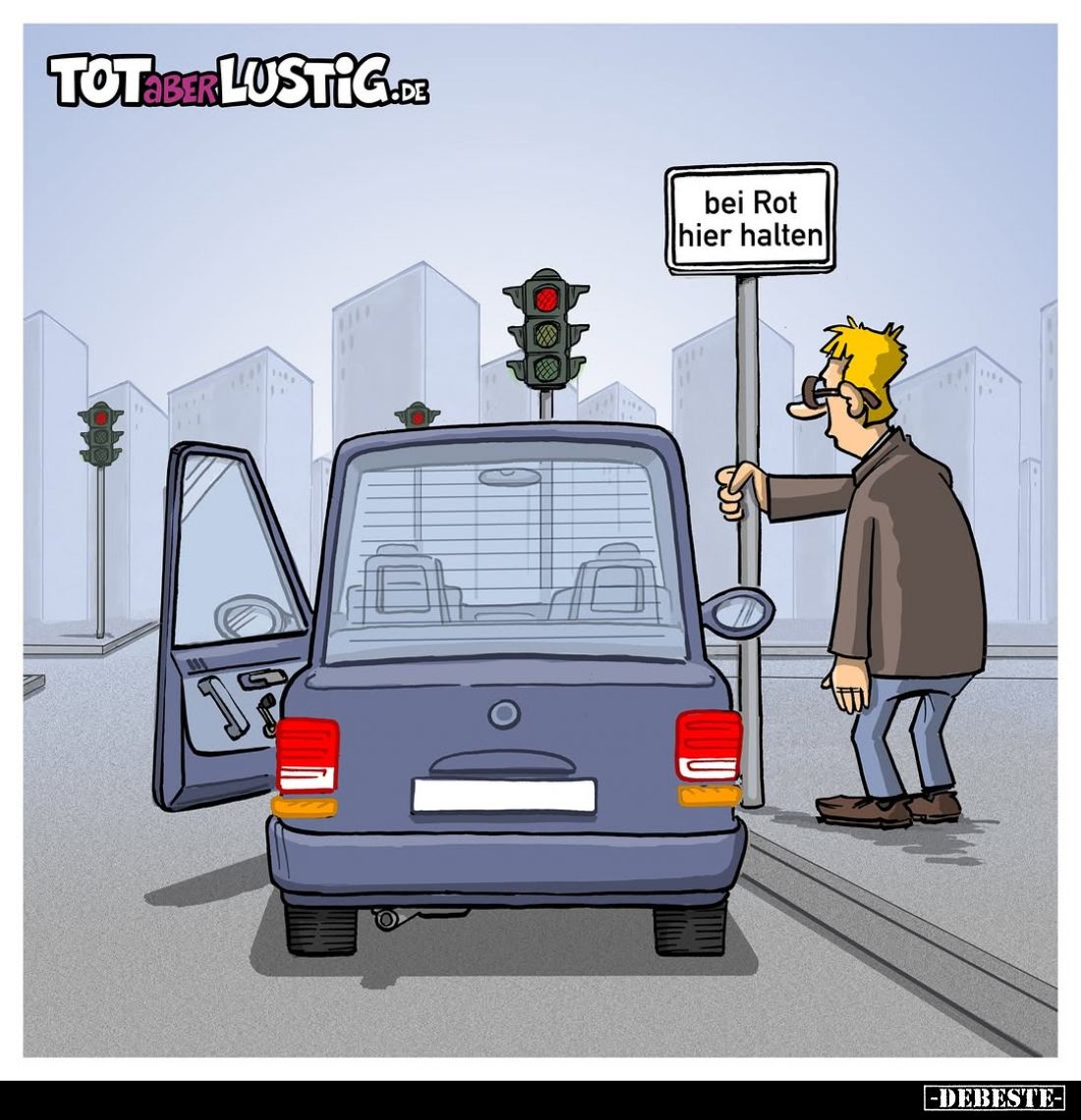 bei Rot hier halten