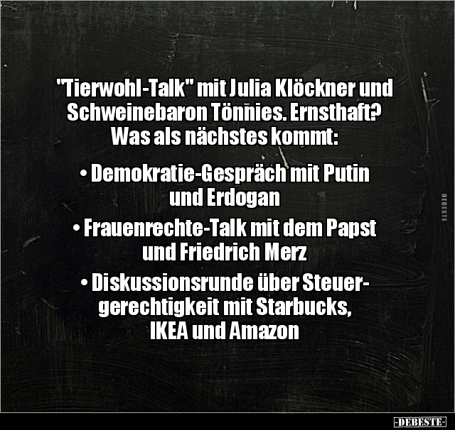 "Tierwohl-Talk" mit Julia Klöckner und Schweinebaron.. - Lustige Bilder | DEBESTE.de