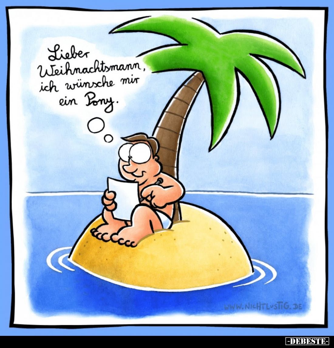 Lieber Weihnachtsmann, ich wünsche mir ein Pony.