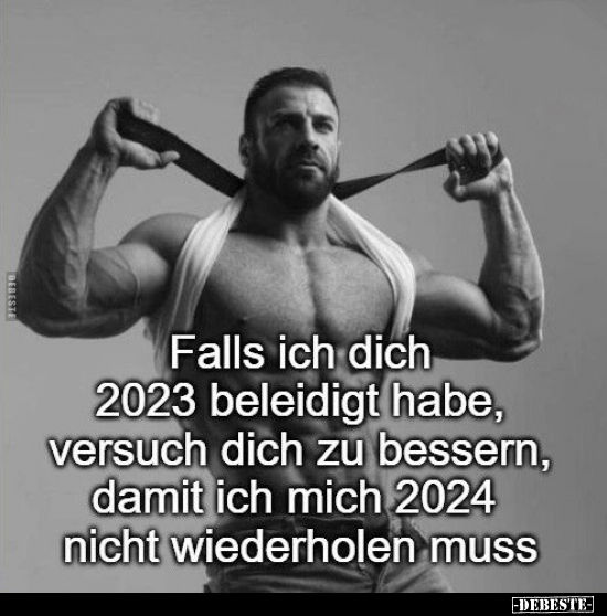 Falls ich dich 2023 beleidigt habe, versuch dich zu.. - Lustige Bilder | DEBESTE.de