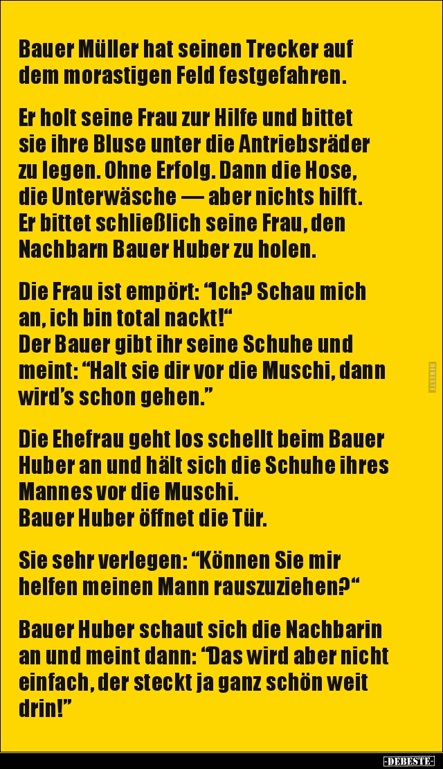 Bauer Müller hat seinen Trecker auf dem morastigen Feld.. - Lustige Bilder | DEBESTE.de