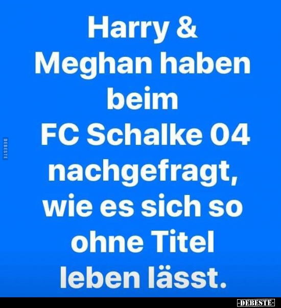 Harry & Meghan haben beim FC Schalke 04 nachgefragt.. - Lustige Bilder | DEBESTE.de
