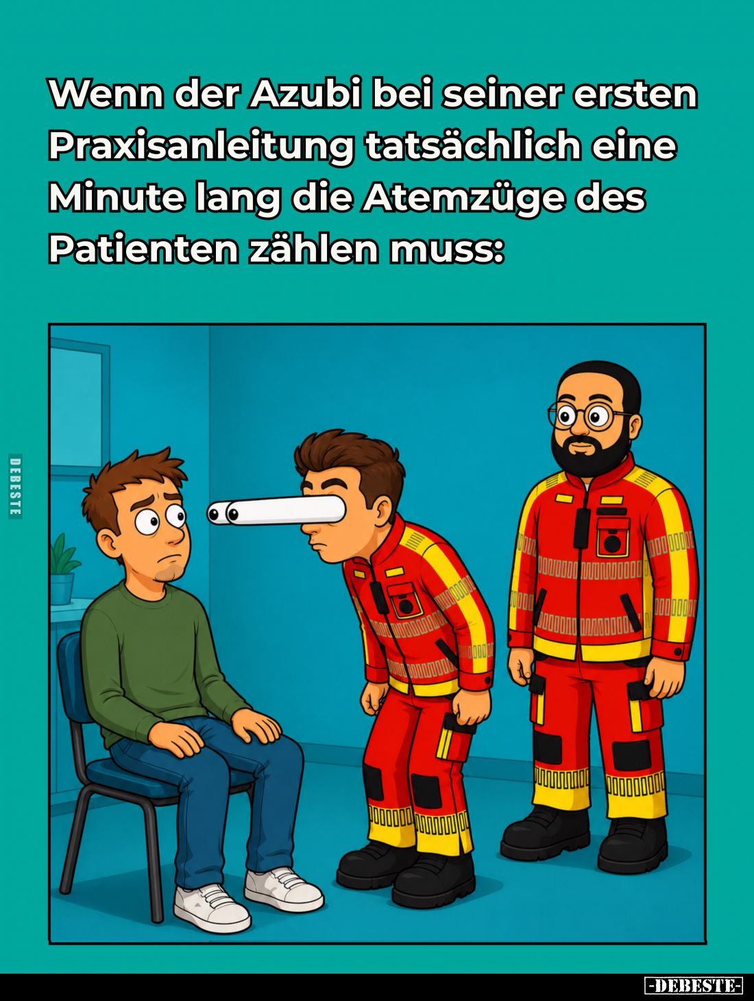Wenn der Azubi bei seiner ersten Praxisanleitung tatsächlich eine Minute lang die Atemzüge des Patienten zählen muss: