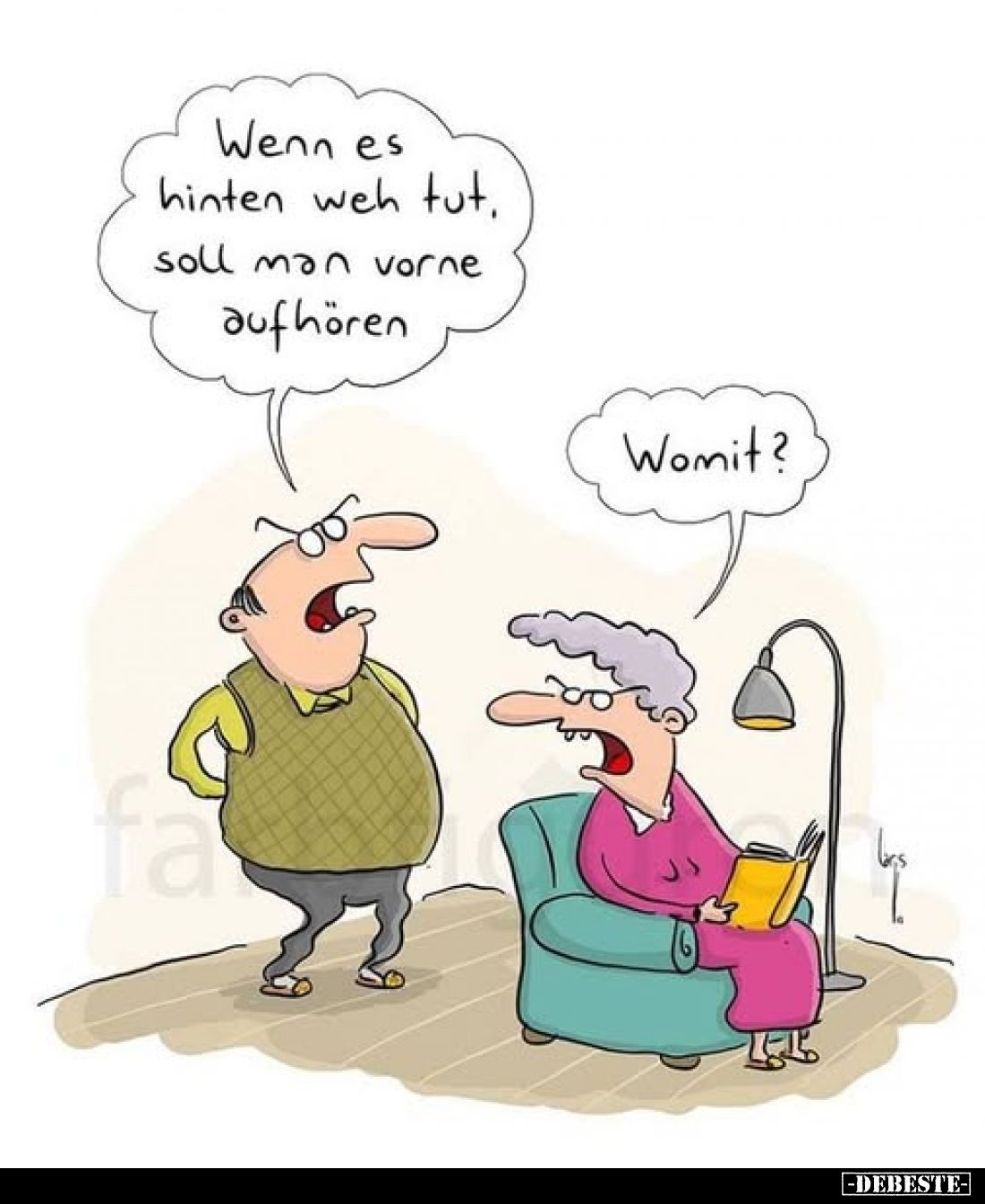 Wenn es hinten weh tut, soll man vorne.. - Lustige Bilder | DEBESTE.de