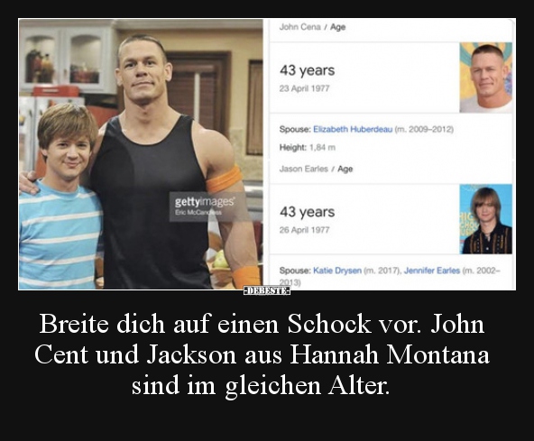 Breite dich auf einen Schock vor. John Cent und Jackson..