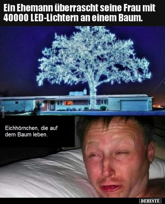 Ein Ehemann überrascht seine Frau mit 40000 LED-Lichtern an.. - Lustige Bilder | DEBESTE.de