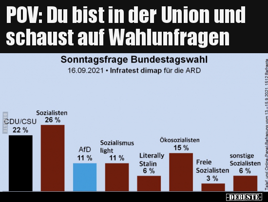 POV: Du bist in der Union und schaust auf Wahlunfragen.. - Lustige Bilder | DEBESTE.de