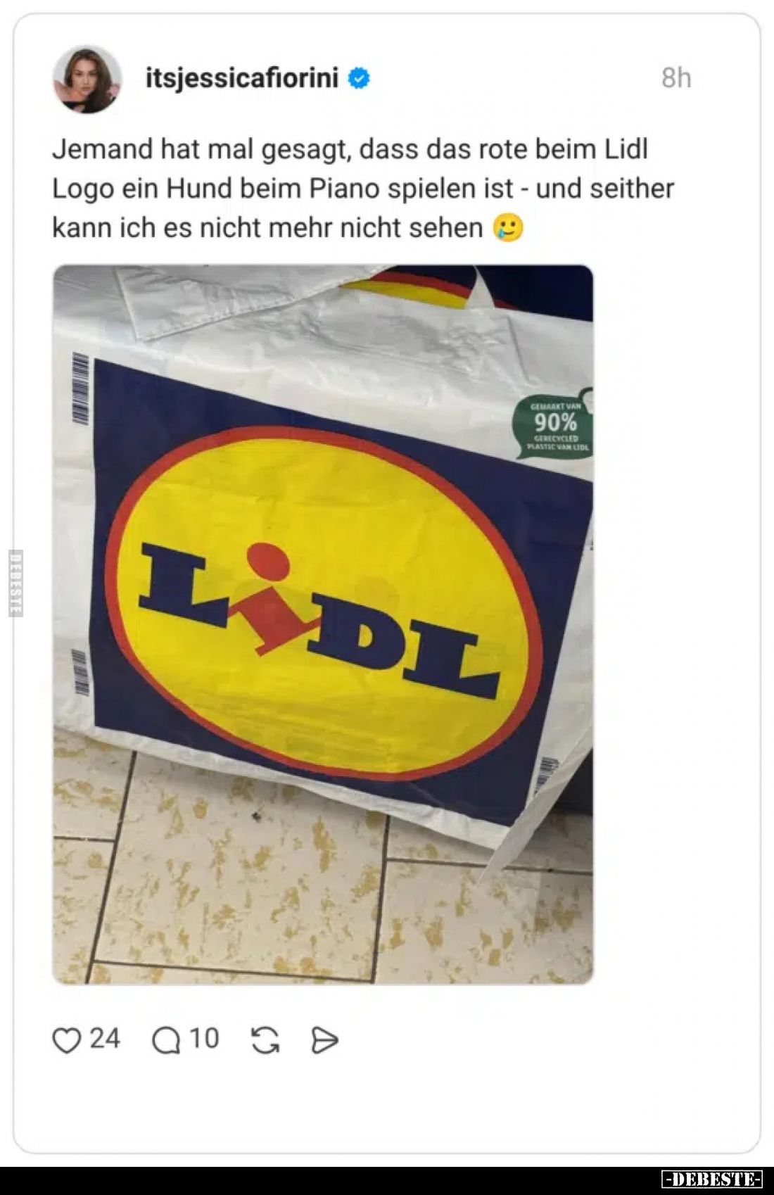 Jemand hat mal gesagt, dass das rote beim Lidl Logo ein Hund beim Piano spielen ist - und seither kann ich es nicht mehr nich...