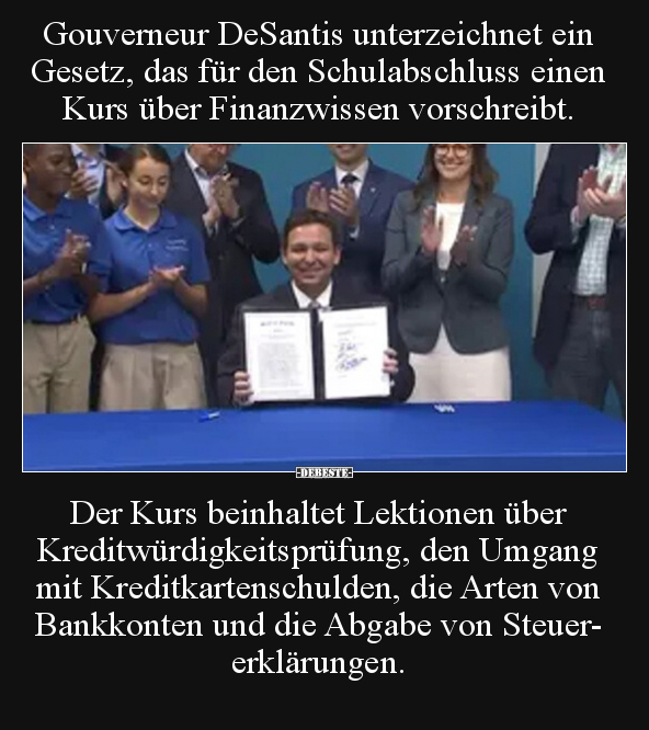 Gouverneur DeSantis unterzeichnet ein Gesetz, das für den.. - Lustige Bilder | DEBESTE.de