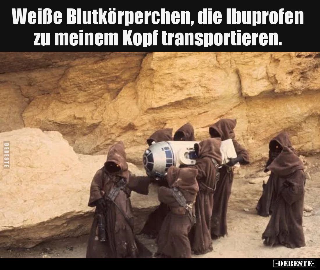 Weiße Blutkörperchen, die Ibuprofen zu meinem Kopf transportieren.